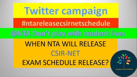 LATEST UPDATE: NTA/CSIR releases exam schedule? CSIR NET