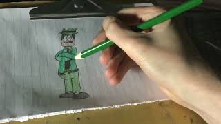 Drawing and Colouring Ranger Smith and The Superintendent for @KC_and_Carl