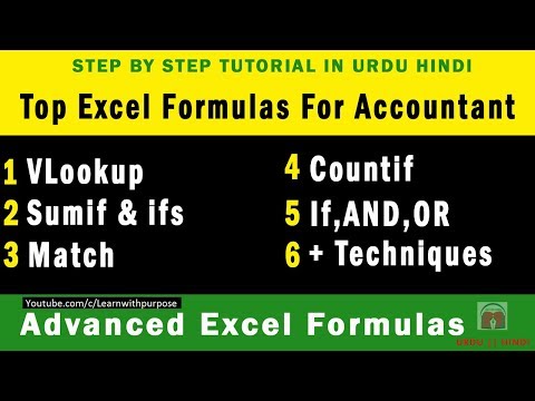 Top Excel Formulas for Accounting || Business Reports  || Practical Urdu Hindi Tutorial