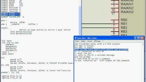 Test the serial RS232 Com with a Pic16f84a