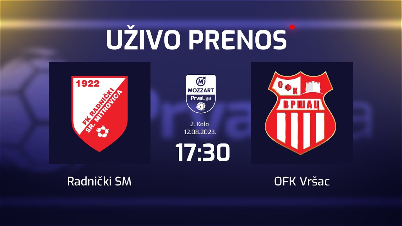 OFK Vršac-FK Radnički (Sremska Mitrovica) ⏰ 13:00 🏟 Gradski stadion Vršac