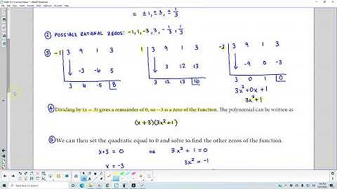 Math 10 5.5 Example 6 Finding the Zeros of a Polynomial Function with Complex Zeros
