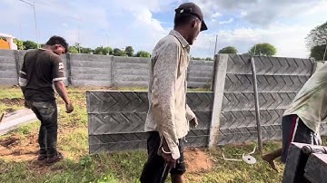 Step by step Precast concrete readymade boundary wall fins are set like this#boundarywall