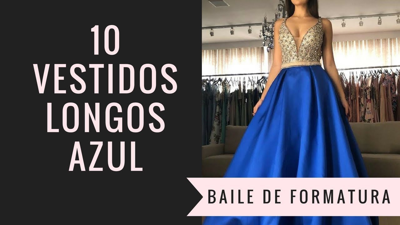 vestido azul para formatura