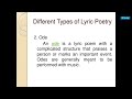 Types of lyric poetry