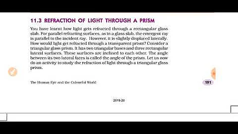 Class 10th Human Eye and the Colourful world chapter 11 : Refraction,Dispersion of light by a prism,