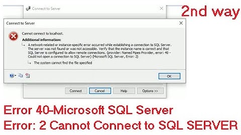 Error 40-Microsoft SQL Server, Error: 2 Cannot Connect to SQL SERVER