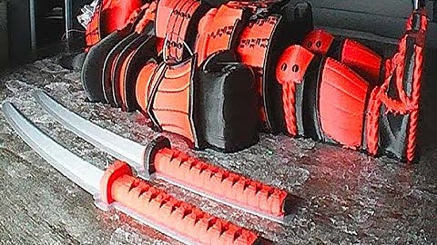 3D printing time lapse - Bambu Lab P1S - Flexi Factory Samuri in just 12 seconds!