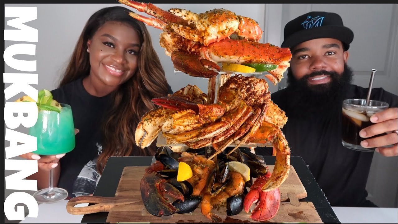 GIANT KING CRAB LEGS + SEAFOOD BOIL MUKBANG + STORY TIME w/HUBBY