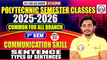 Polytechnic 1st Semester Communication Skills | Sentence Types of Sentences | BTEUP 1st Semester
