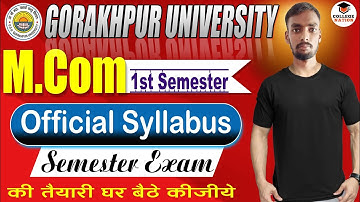 M.com SYLLABUS (CBCS).DDU Gorkhpur University. 1st.First Semester