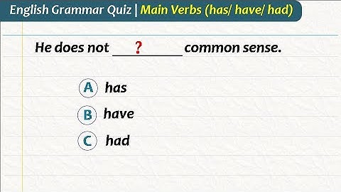 Has, have & had as main verbs | Auxiliary Verb Quiz by Quality Education | Auxiliary Verbs Test