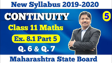 Continuity Ex.8.1 Part 5 | Class 11 Maths | Maharashtra Board | Dinesh Sir
