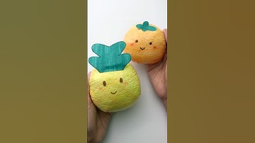 🍊or🍍? How to make a tissue paper squishy  #papercraft #gift #squishy #satisfying #diy
