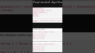 Floyd Warshall Algorithm