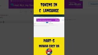 Tokens in C langauge Part 5 explained in Telugu 💻🔥#mawaaeasyra
