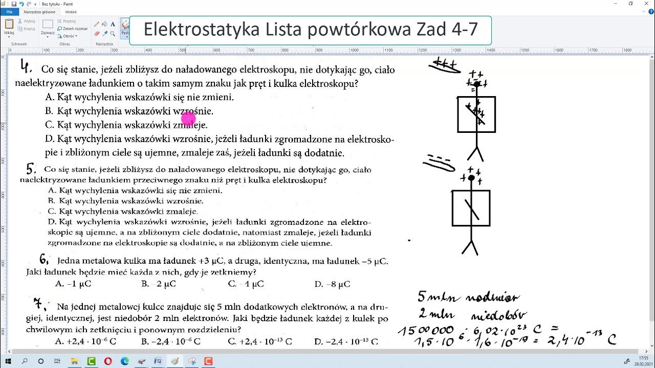Elektrostatyka Sprawdzian Klasa 8 Nowa Era Elektrostatyka Lista powtórkowa zad 4 7 - YouTube