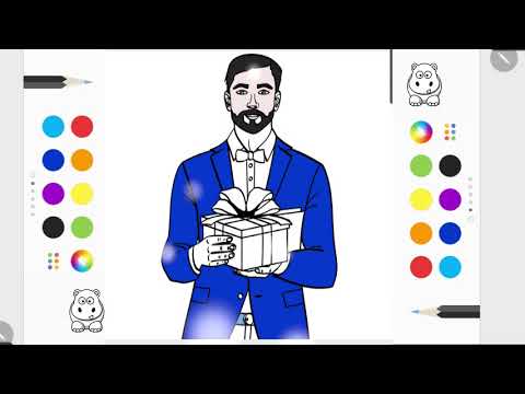 Tô màu món Quà và Chú Rể - Bé tô màu và vẽ - Học tô màu