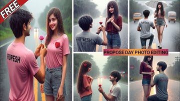 Happy Propose Day Ai Photo Editing Shirt Name Image | Bing image Creator tutorial Free ai