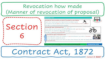 Section 6 Revocation how made (Manner of revocation of proposal) | Contract Act, 1872 (BL027)