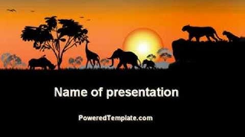 Savanna Sunset PowerPoint Template by PoweredTemplate.com