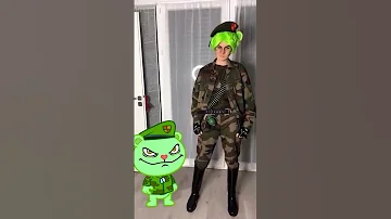 Fliqpy is not Happy 😅 Collab with @NickyAnimations ✨ #happytreefriends #cosplay