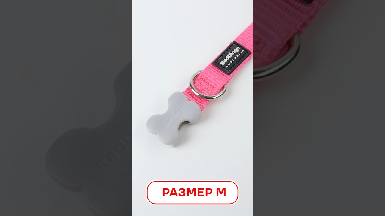 Ошейник Red Dingo ярко-розовый, размер M