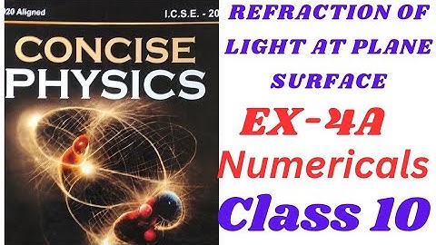 ICSE Class 10 Refraction of light at plane surface. Numericals | Ex 4A | Concise Selina Solutions