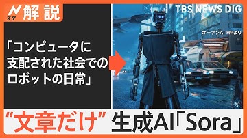 オープンAIの“新技術”文章だけで動画を作成する「Sora」のスゴさとは　指示の時点でブロック機能も【Nスタ解説】｜TBS NEWS DIG