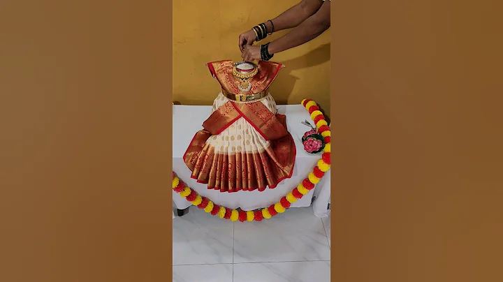 😱varamahalaxmi saree draping🔥#easy and quick goddess decoration#varalakshmi #shorts#youtubeshorts#yt