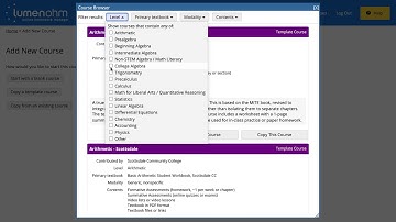 Template Courses in Lumen Learning