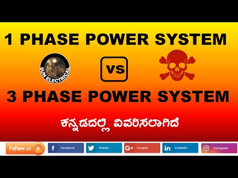 Difference between 1 phase & 3 phase  in Kannada | #SUNELECTRICAL
