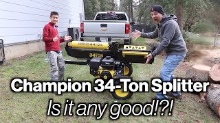 34-Ton Champion Log Splitter - First Use and Review
