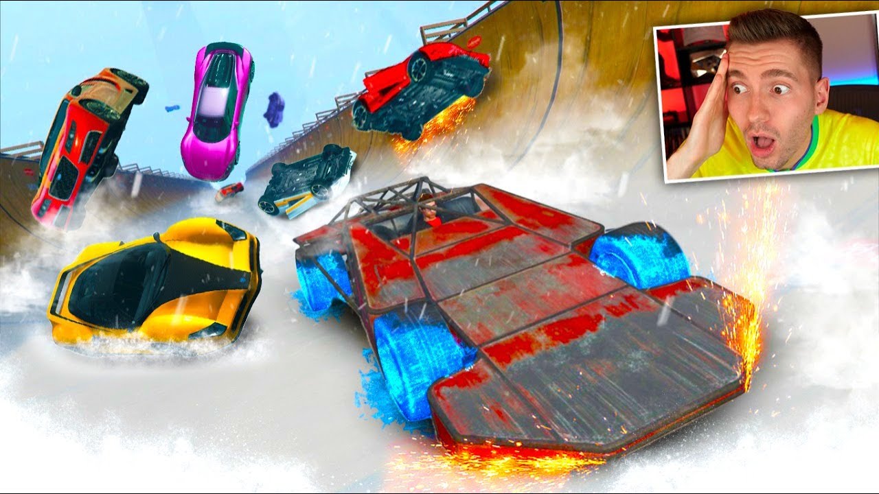 GTA V Online: CORRIDA VAI E VOLTA com a PISTA CONGELADA! (RAMPEI GERAL)