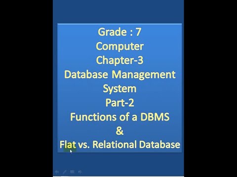 Grade 7 Chapter 3 Database Management System Part 2 Functions of DBMS ...
