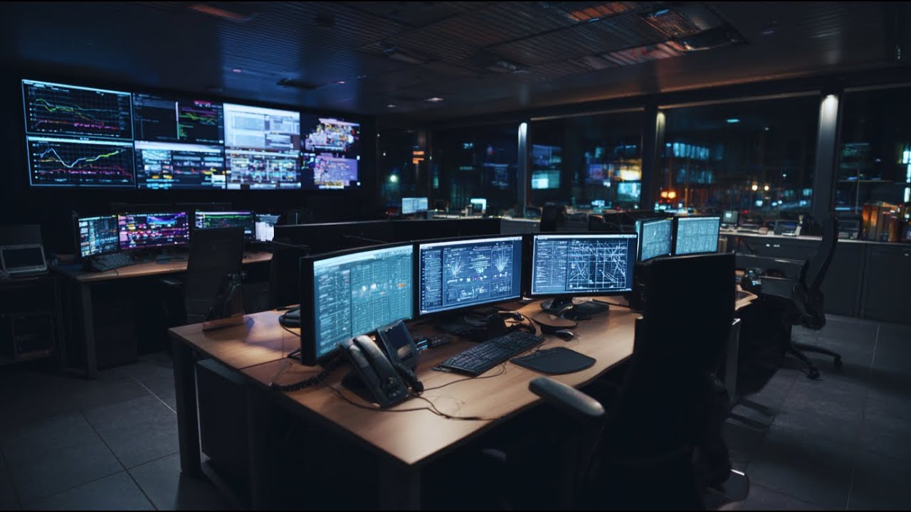 POV: Night Shift in a Control Room (3AM) | 4K Ambient Work Atmosphere