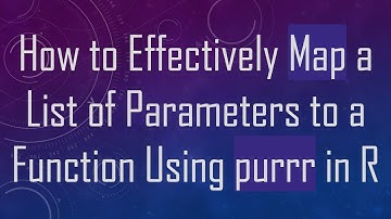 How to Effectively Map a List of Parameters to a Function Using purrr in R