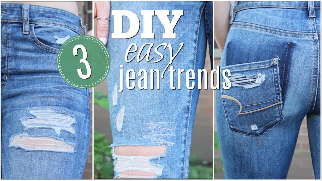 DIY 3 Easy Jean Trends - YouTube