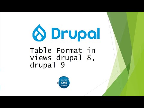 Table Format in views drupal 8, drupal 9
