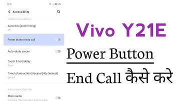 Vivo Y21E Power Button END Calls Setting