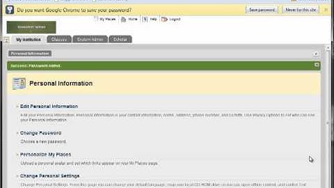 Change password and add e-mail to your Blackboard profile
