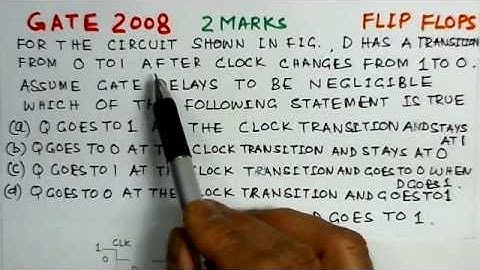Flip Flops-Video Solution to GATE ECE -2008 Problem
