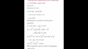 Transformation of Axes Exercise 2(a)