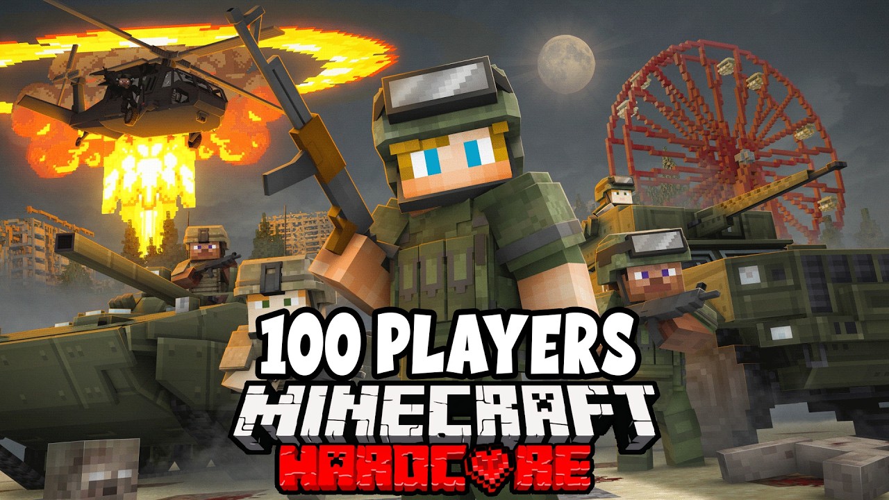 100 Players Simulate NUCLEAR WAR in Minecraft