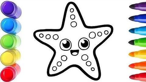 Starfish Drawing, Painting, Coloring for kids and Toddlers | Learn Seafish Name and Colour 