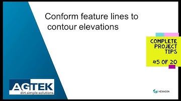 AGTEK TechTips across a project : #5 conform feature lines to contour elevations