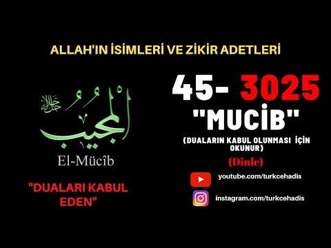 MUCİB - ESMAÜL HÜSNA - YA MUCİB ZİKRİ DİNLE 3025 DEFA - EL MUCİB