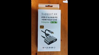 USB C to HDMI compatible VGA Type C USB 3 0 HUB Adapter