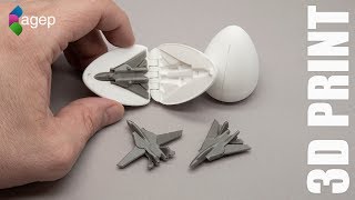 3D Printable Surprise Egg - Tiny Jet Fighter