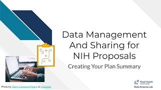 Famous Data Management And Sharing for NIH Proposals - Creating Your Plan Profile